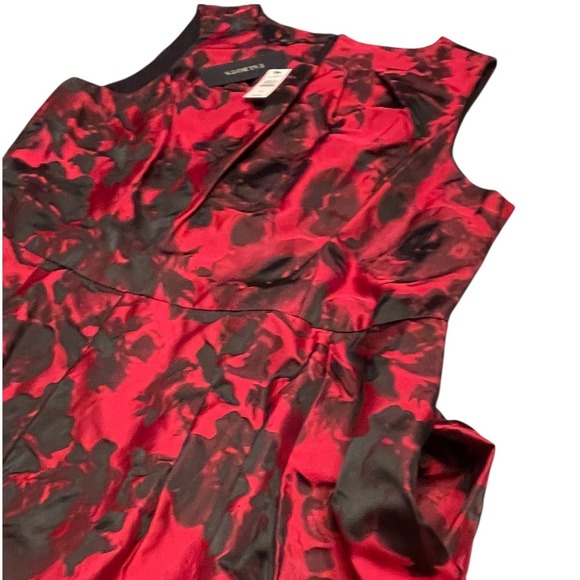 New Talbots Floral Jacquard Red Black Plus Size 16 Formal Wedding Party Holiday
